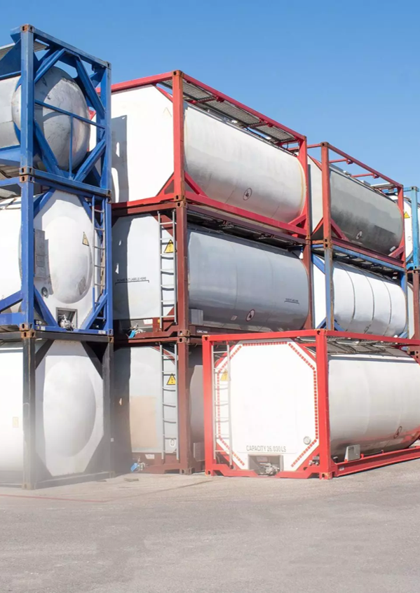 ISO tank containers for bulk liquid cargo