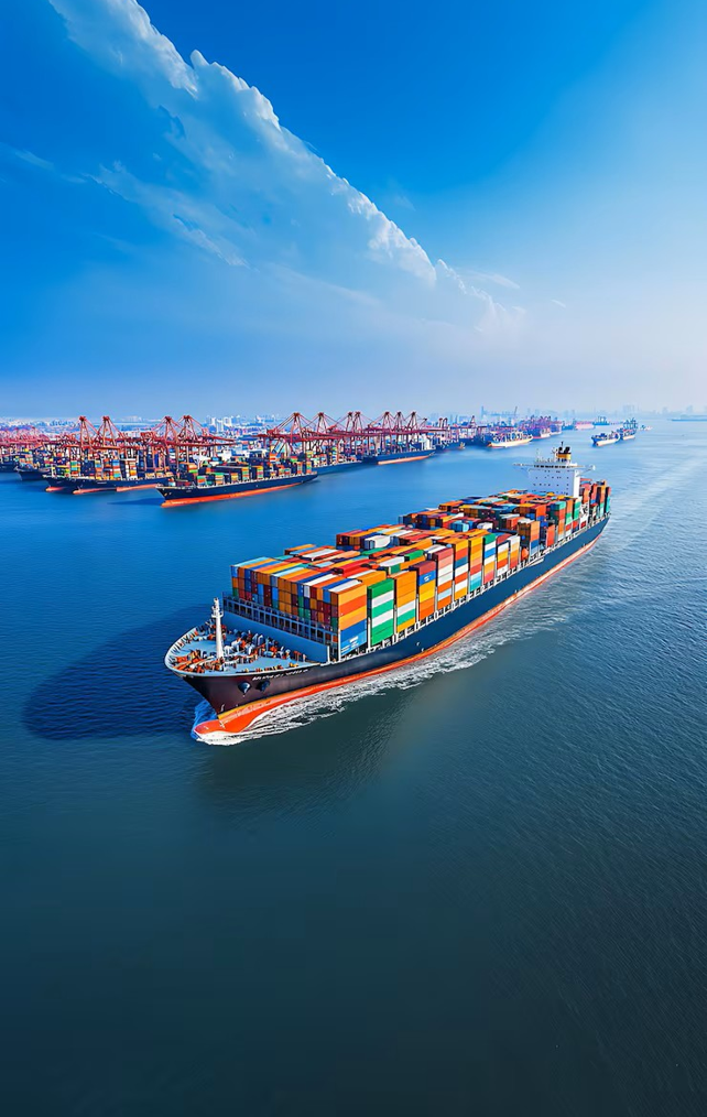 Container ship providing ocean freight service